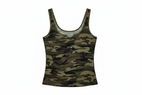 Camouflage tank top flat lay